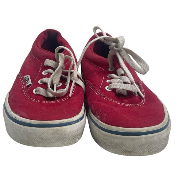 Vans Off The Wall Red Canvas Skateboard Sneakers Youth size 3 Lace Checked sole - Picture 2 of 16
